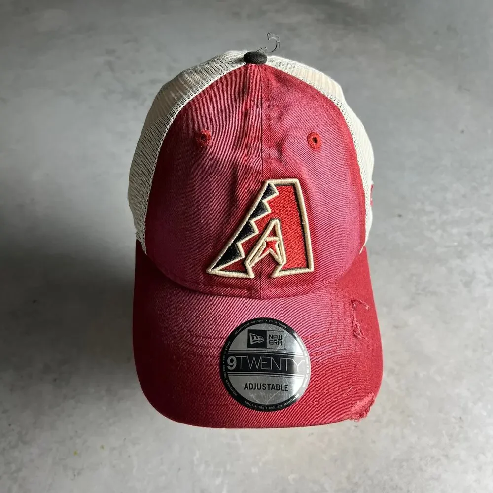 Arizona Diamondbacks MLB Cap Mesh Snap Back Baseball Adjustable Red Distressed
